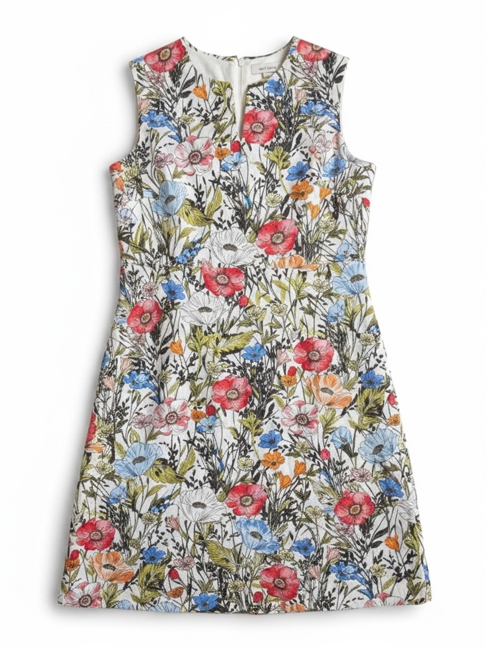 Floral Sleeveless A-Line Dress - Multicolor